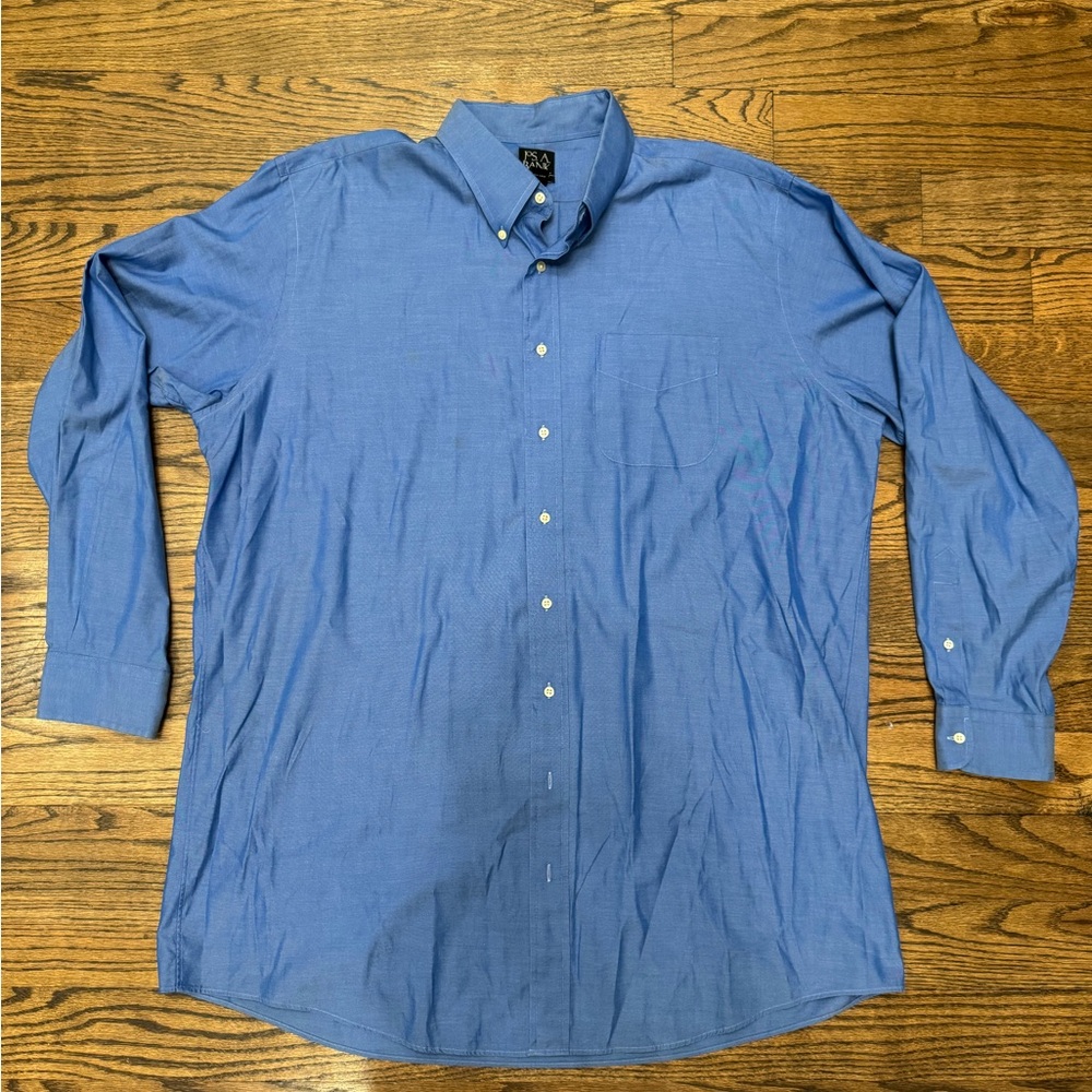 Jos. A. Bank Casual Blue Button Down Shirt Size 18 / 37